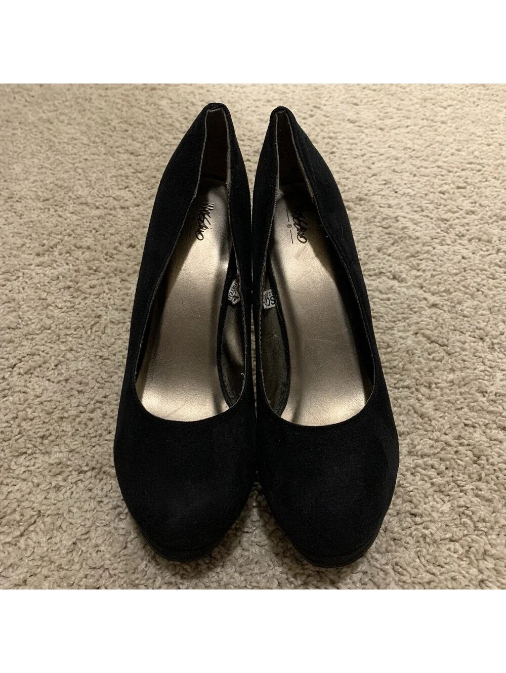 Mossimo Women's Black Faux Suede Stiletto Platform Heels Size 5 1/2